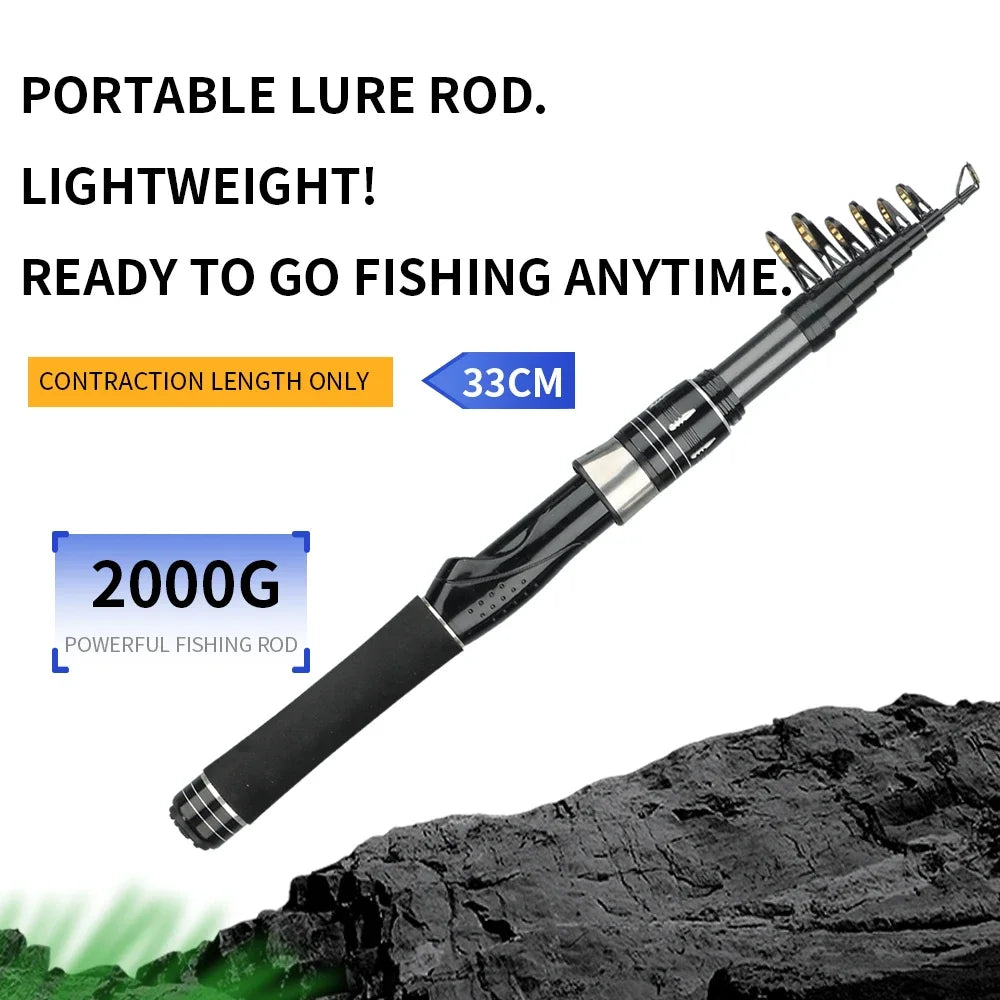 Canne à pêche Baitcasting Voyage — 1,5 à 2,4 m, combo moulinet
