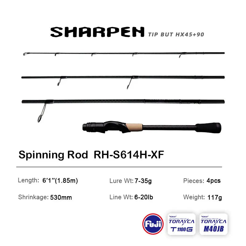 Canne PURELURE SHARPEN Travel — soft lure, anneaux Fuji
