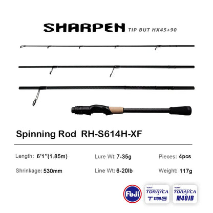 Canne PURELURE SHARPEN Travel — soft lure, anneaux Fuji