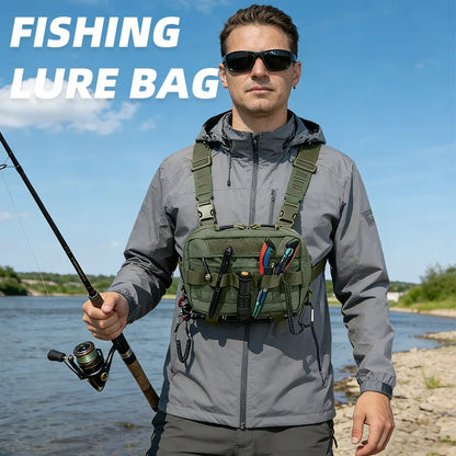 Gilet-Sac de Pêche — multi-poches, camouflage