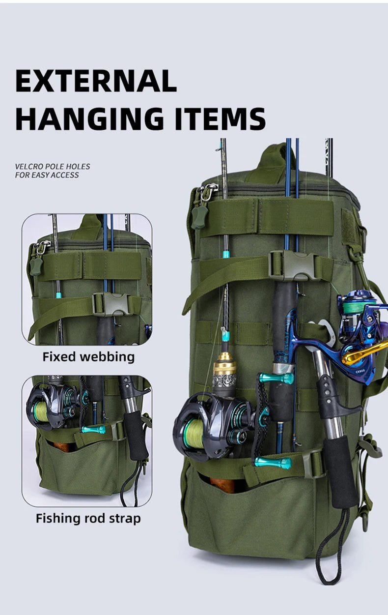 Sac à Dos de Pêche — tactique, porte-cannes