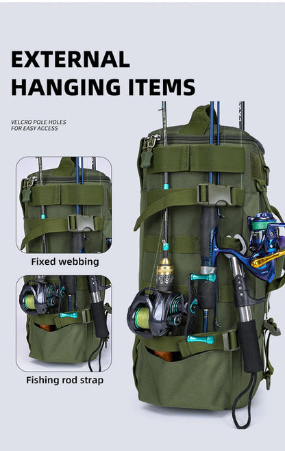 Sac à Dos de Pêche — tactique, porte-cannes