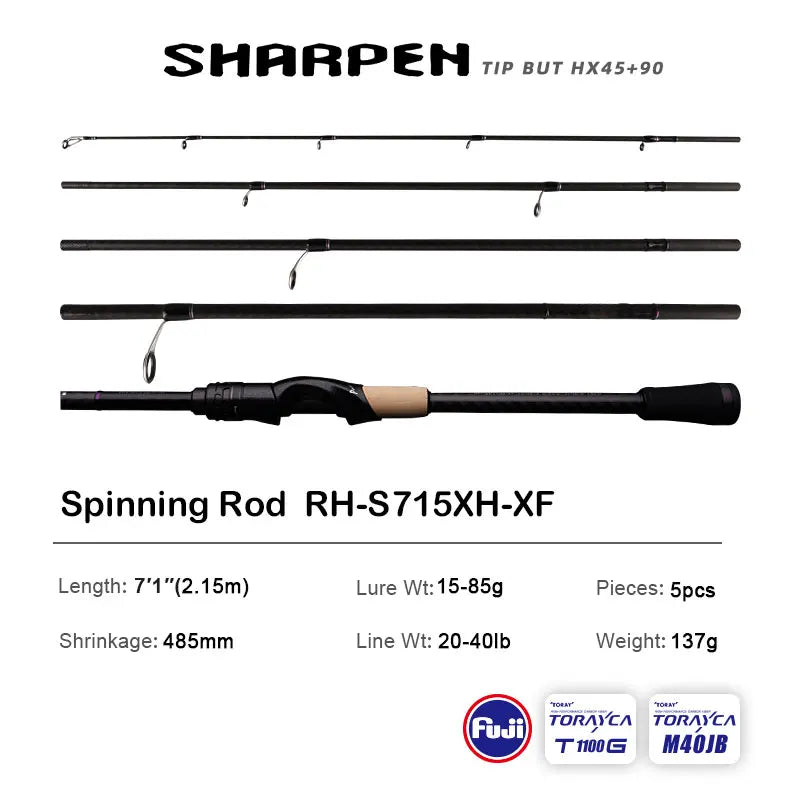 Canne PURELURE SHARPEN Travel — soft lure, anneaux Fuji