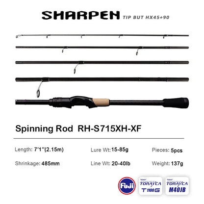 Canne PURELURE SHARPEN Travel — soft lure, anneaux Fuji