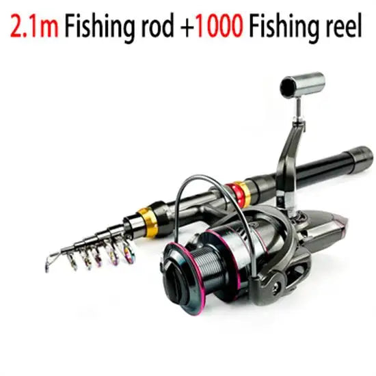 Canne à pêche Télescopique Carbone — 1,8 à 3,6 m, combo moulinet
