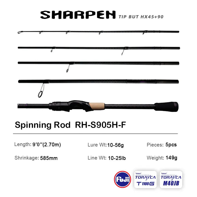Canne PURELURE SHARPEN Travel — soft lure, anneaux Fuji
