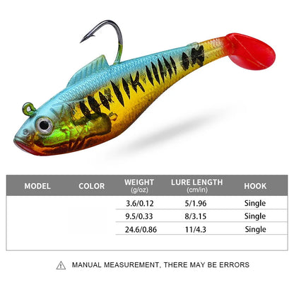 Leurre de pêche Souple — Tête plombée, 4 à 25 g
